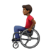 👨🏾‍🦽 man in manual wheelchair: medium-dark skin tone display on Apple